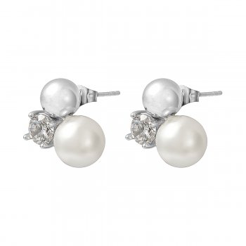 Ice Pearl Mix Earring Silver