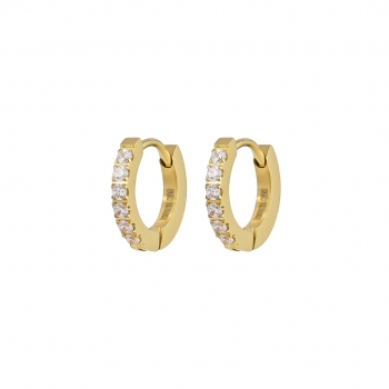 Crown Huggie Clear/Gold