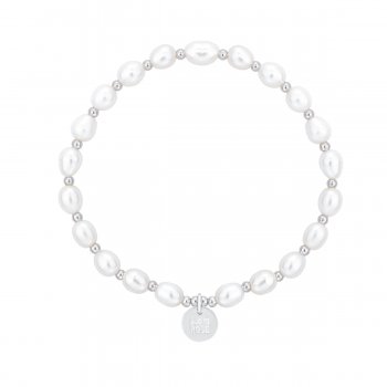 Pearl Small Elastic Bracelet Silver