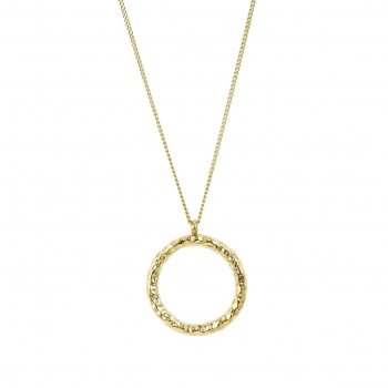 Ridge Ring Long Necklace Gold
