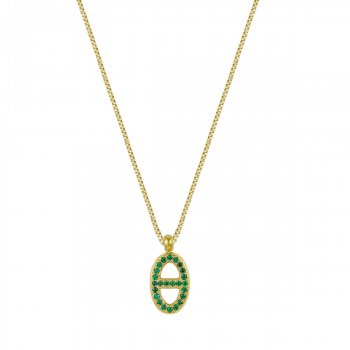 Nikki Crystal Necklace Green/Gold