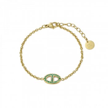 Nikki Crystal Bracelet Green/Gold