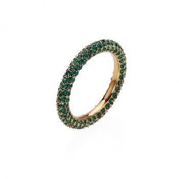 Lola Crystal Ring Green/Gold
