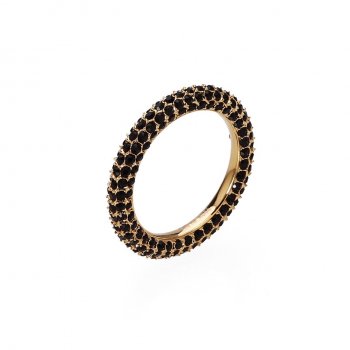 Lola Crystal Ring Black/Gold