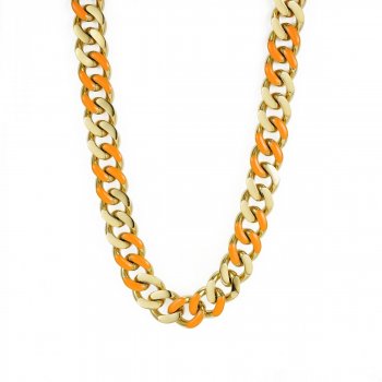 Riviera Reversible Necklace Orange/Gold