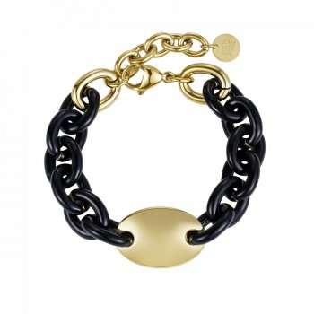 Alex Enamel Bracelet Black/Gold
