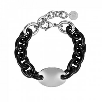 Alex Enamel Bracelet Black/Silver