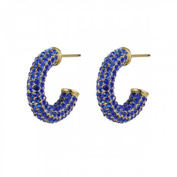 Lola Crystal Earring Blue/Gold