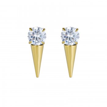 Crystal Spike Earring Clear/Gold