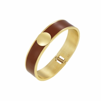 Capri Enamel Large Bracelet Brown/Gold