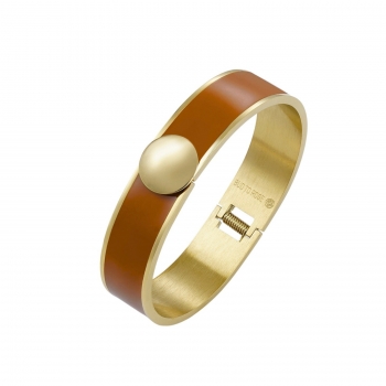 Capri Enamel Large Bracelet Amber/Gold