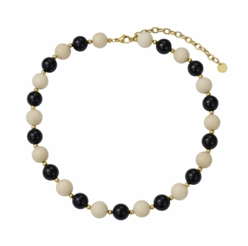 Kelly Necklace Ivory/Black/Gold
