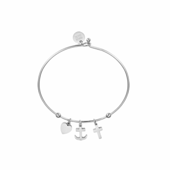 Faith Hope Love Bangle Silver