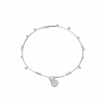 Beaded Bangle Silver