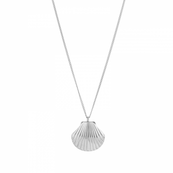 Marbella Shell Long Necklace Silver
