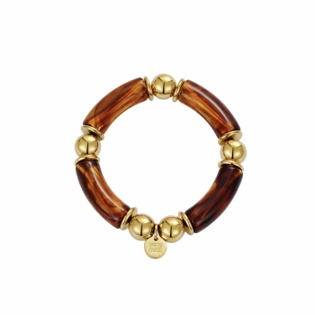Brooks Beads Resin Bracelet Amber/Gold