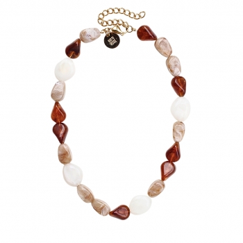 Prisma Resin Necklace Ivory/Brown