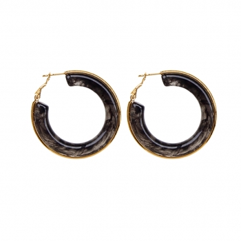 Halo Resin Earring Black