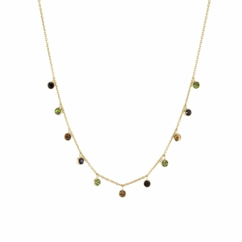 Lima Charm Necklace Brown/Green/Black/Gold