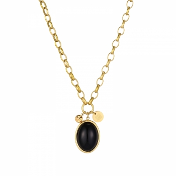 Retro Long Necklace Black/Brown/Gold