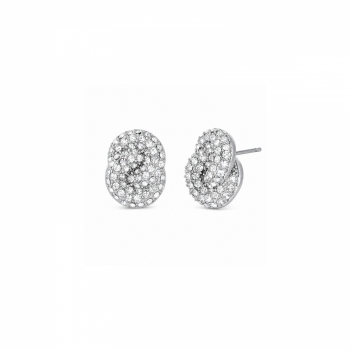 Knot Crystal Earring Silver
