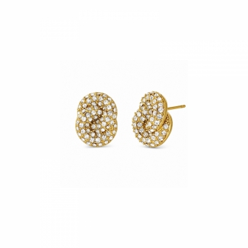 Knot Crystal Earring Gold