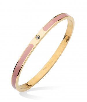 Faye Enamel Bracelet Pink/Gold