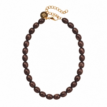 Estelle Resin Necklace Brown 