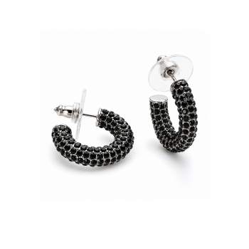 Lola Crystal Hoop Black/Silver