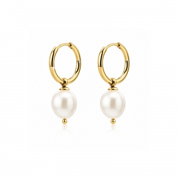 Pearl Hoop Gold