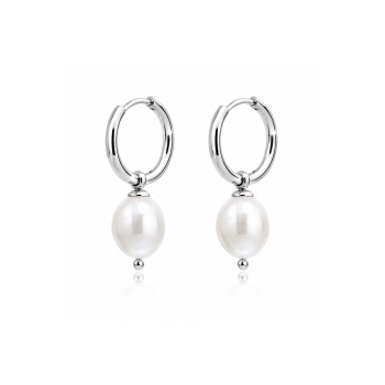 Pearl Hoop Silver