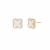 Clover Enamel Earring White/Gold