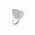 Drop Crystal Ring Silver