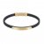 Alison Black Leather Bracelet Gold