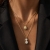 Drop Crystal Necklace Gold