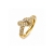 Knot Crystal Ring Clear/Gold