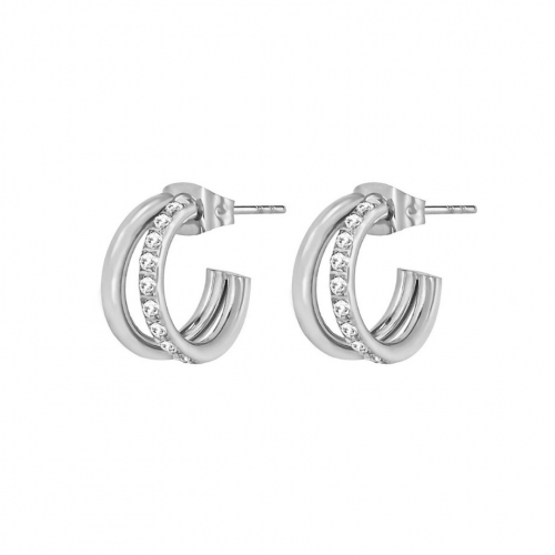 Crown Duo Hoop Silver