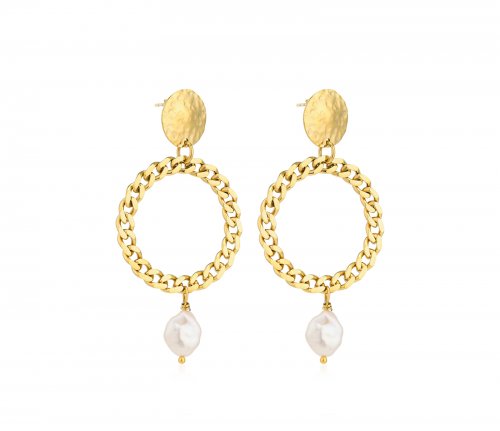 Devious Chain Pearl Earring Gold