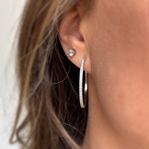 Crown Hoop 35mm Clear/Steel