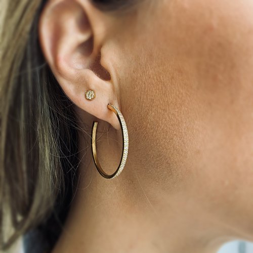 Crown Hoop 35mm Clear/Gold