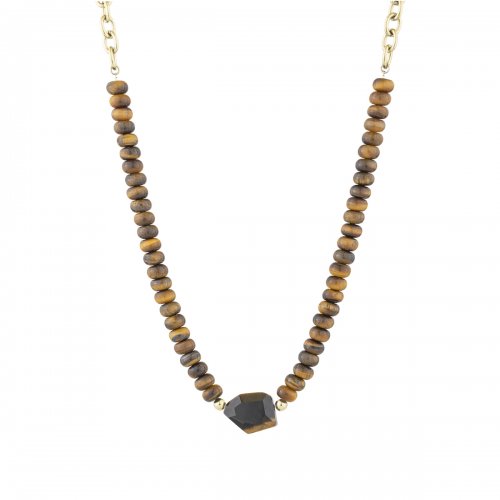 Spirit Stone Necklace Brown/Gold