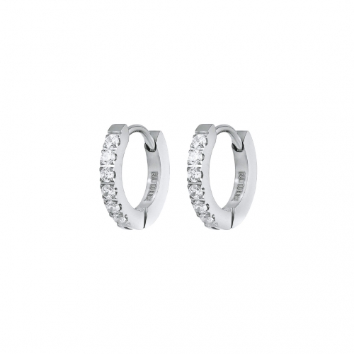 Crown Huggie Clear/Steel