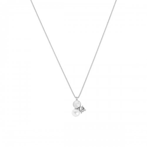 Ice Pearl Short Necklace Silver