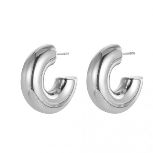 Lola Chunky Hoop Earring Silver