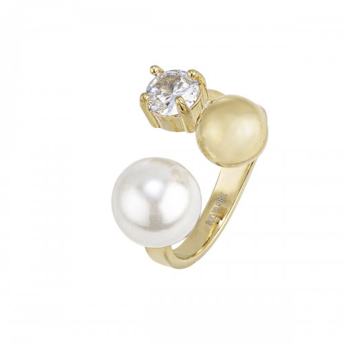 Ice Pearl Ring Gold