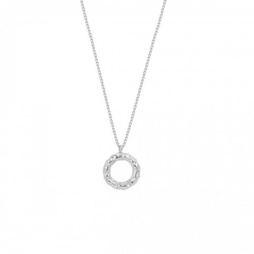 Ridge Ring Necklace Silver