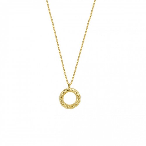 Ridge Ring Necklace Gold