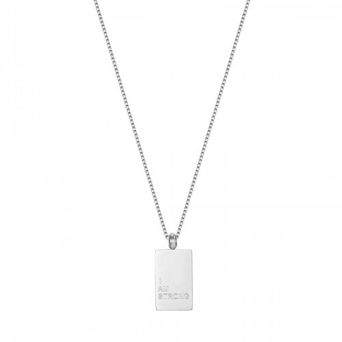 I AM STRONG Necklace Silver
