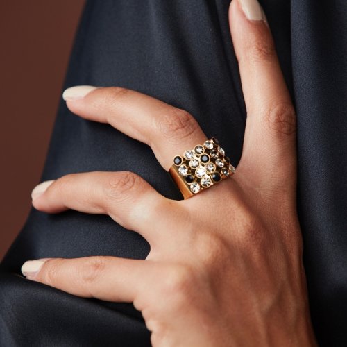 Lima Large Ring Black/Gold
