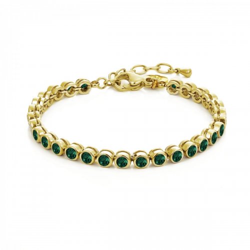 Lima Tennis Bracelet Green/Gold